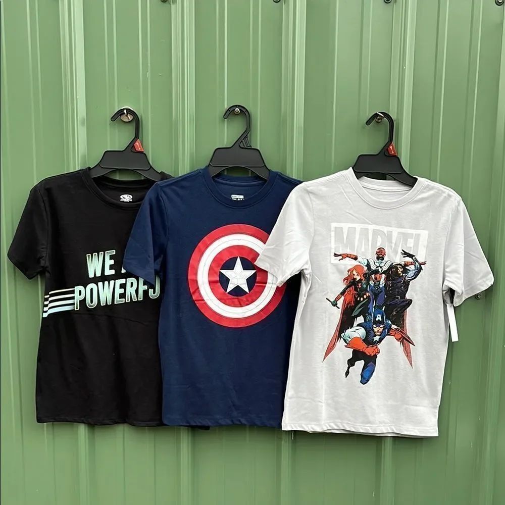 Superhero Graphic Short Sleeve T-Shirts 3-Pack Size M